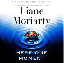 Here one moment audiobook a book cover with a butterfly on the water
