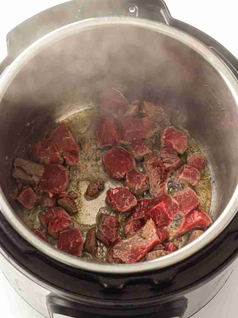 raw beef in stant pot