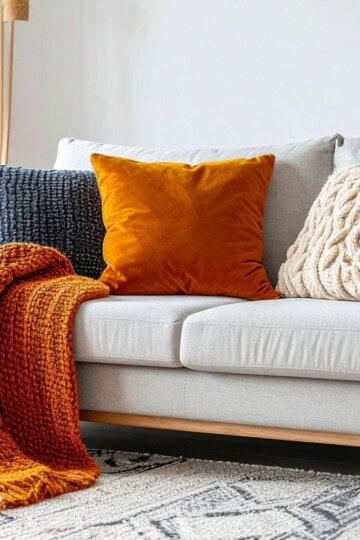 Cozy fall home decor in living room