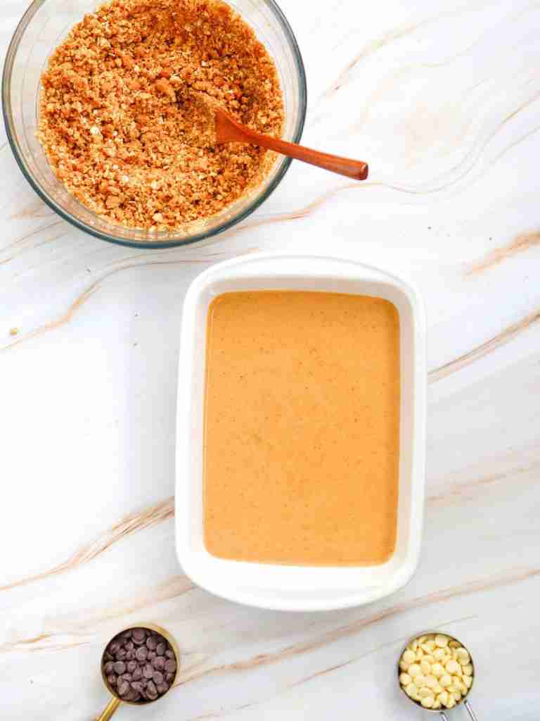 Pumpkin Crisp Ingredients Ingredients for dessert preparation displayed
