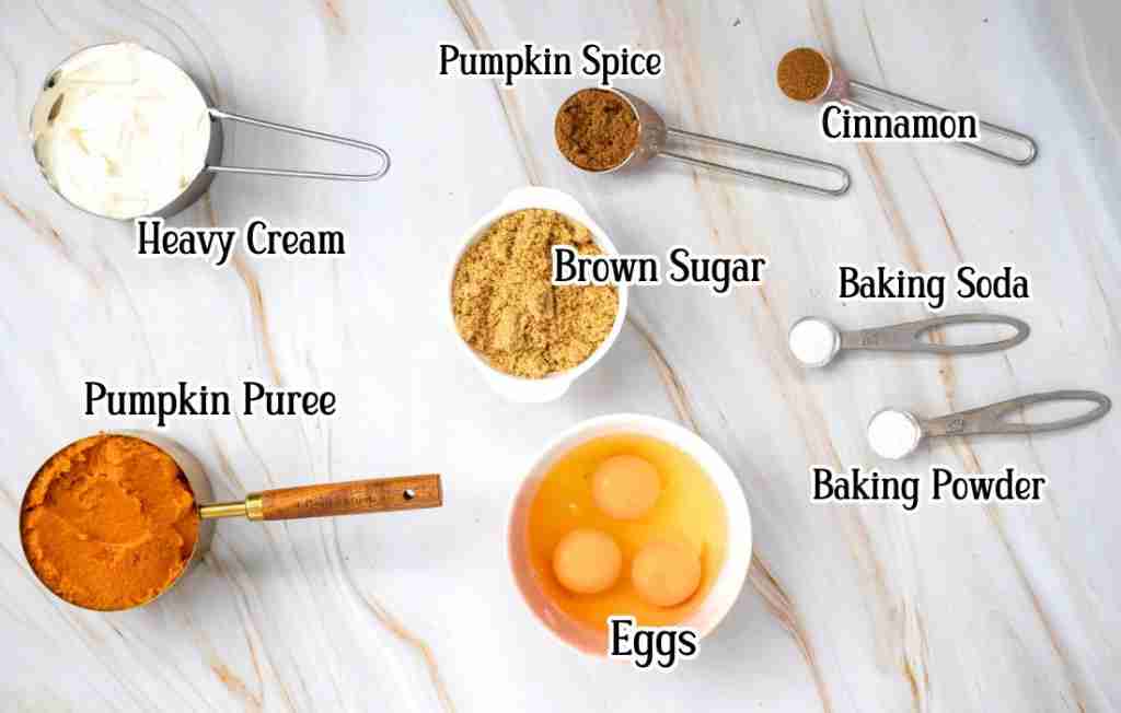 Pumpkin Crisp Ingredients Ingredients for pumpkin dessert recipe