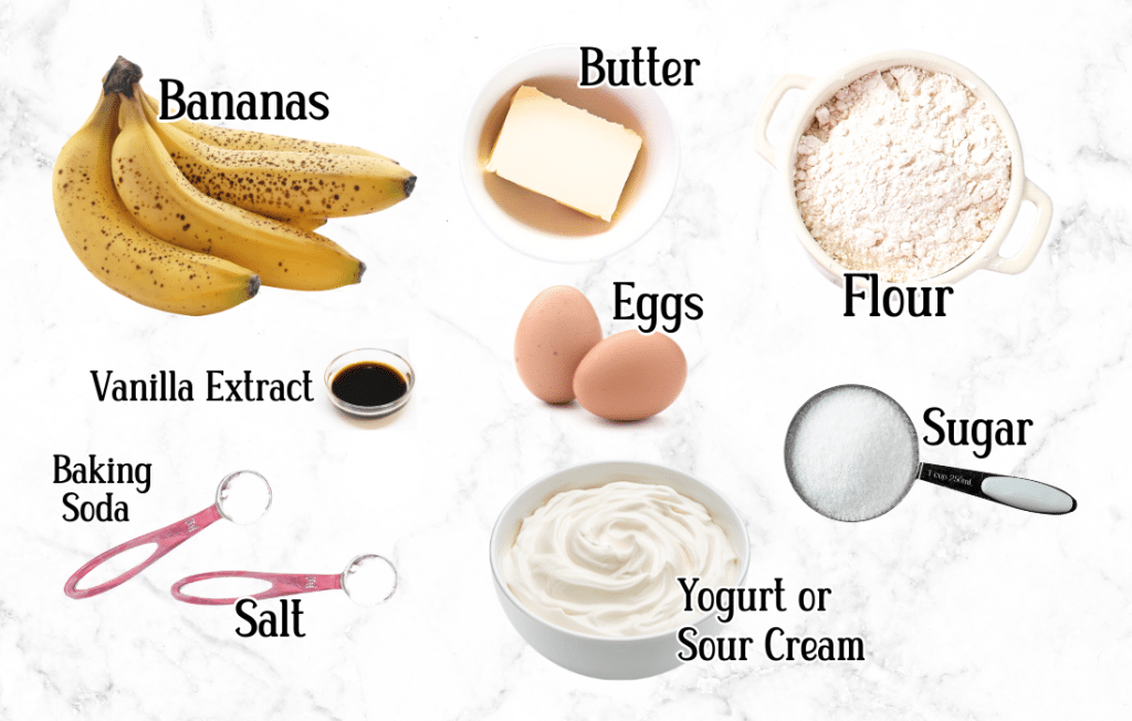 Ingredients for Banana Bread Ingredients for Banana Bread