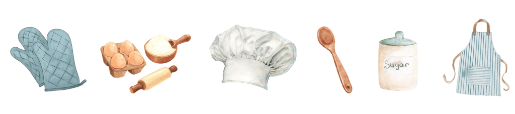 Baking tools for kitchen Baking tools and ingredients illustration
