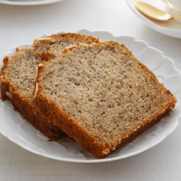 Slices of banana bread on plate