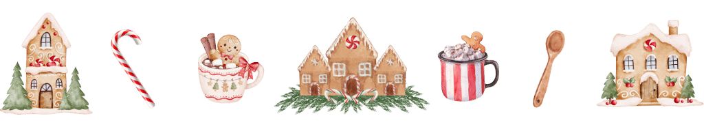 gingerbread and peppermint Gingerbread houses and festive treats