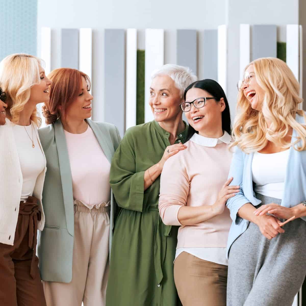 Join our Facebook Community a group of women talking and smiling