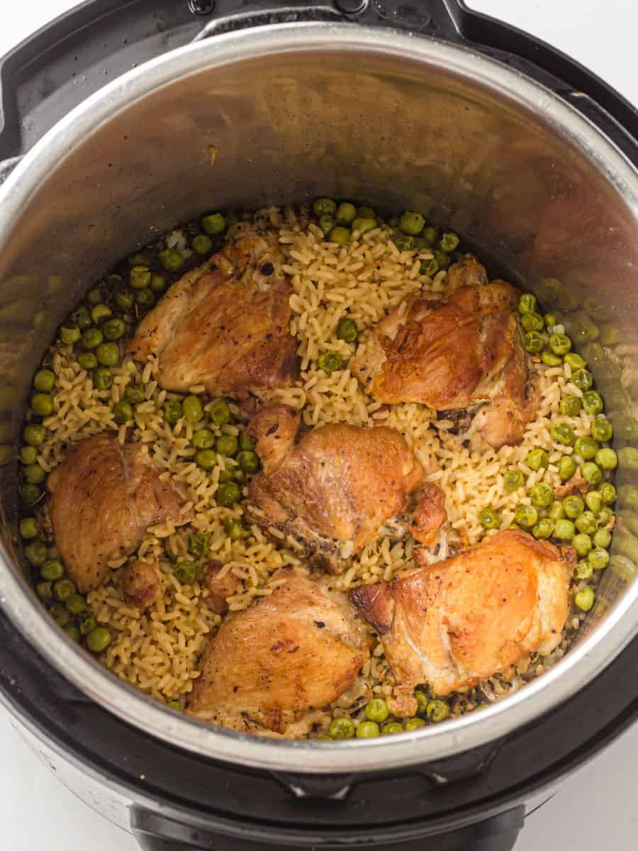 Layering vegetables and chicken in the instant pot