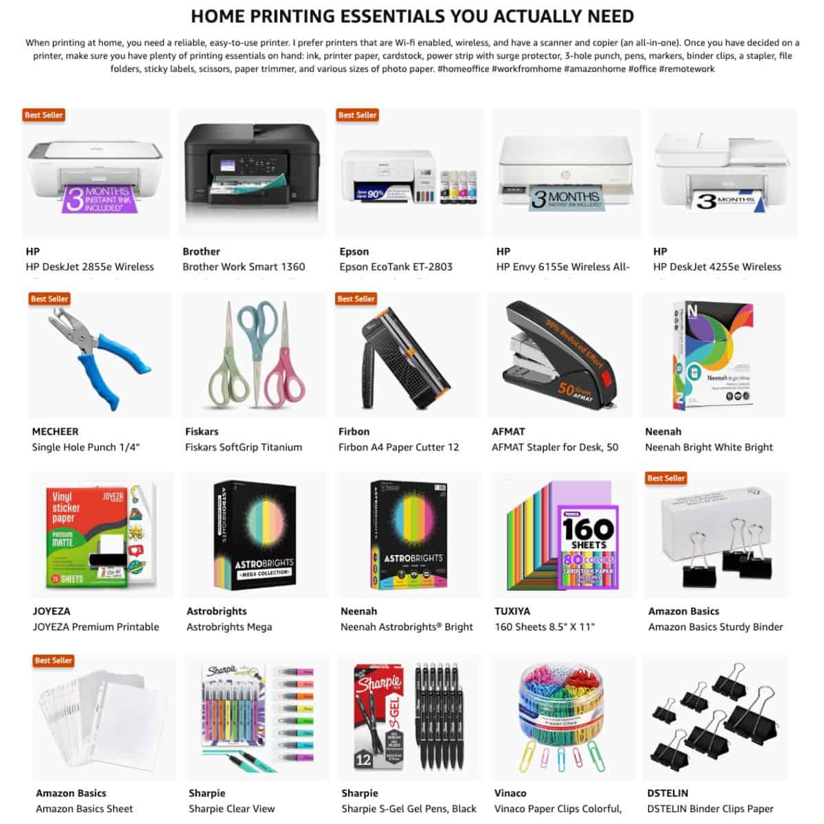 Home Printing Essentials List Amazon Idea List of Home Printing Essentials